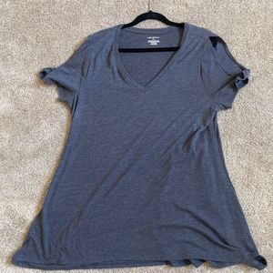 Dark gray v-neck tee shirt